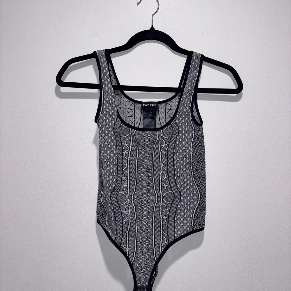 Bebe Monochrome Patterned One-Piece Swimsuit